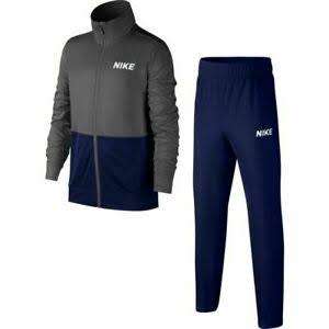 Boys Nike Sportswear Poly Full Tracksuit Set Grey/Blue CD7496-021 - Size Large (12-13years)