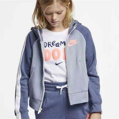 Nike Girls Full Tracksuit Diffused Blue/White/Pink CD7542-491 - Size Medium (10-12years)