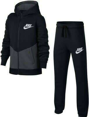 Nike Boy`s Graphic Full Tracksuit Black/Grey AJ6729-010 - Size Extra Large (13-15years)