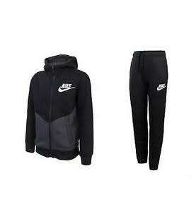 Nike Boy`s Graphic Full Tracksuit Black/Grey AJ6729-010 - Size Extra Large (13-15years)