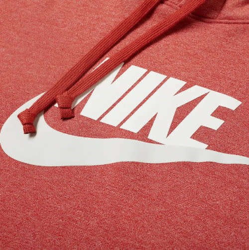 Nike Men`s Heritage Logo Pullover Hoodie Firewood Orange (LOOSE FIT) CN8752 895 - Size Small
