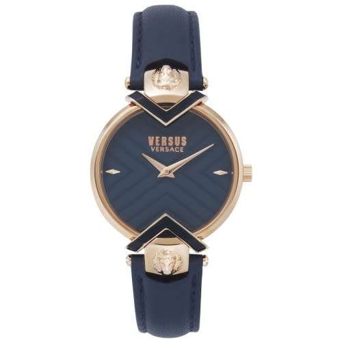 Brand New Versus Versace Mabillon Navy Leather Watch