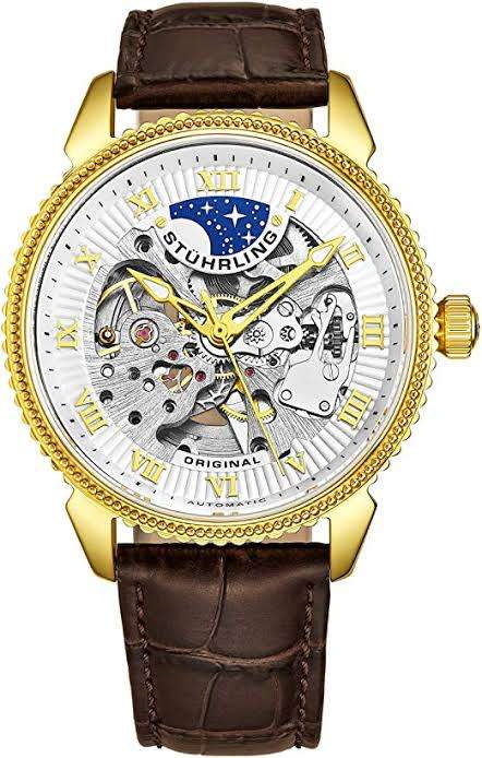 Stuhrling Original Special Reserve Automatic 40mm Skeleton Gold Tone Watch