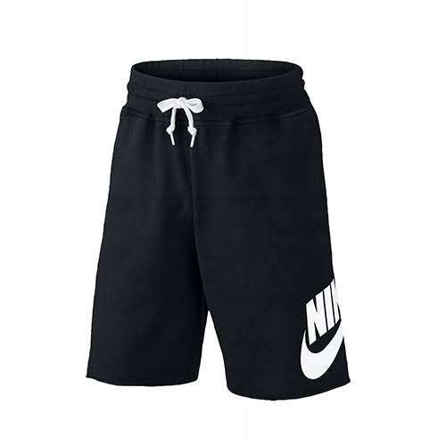 Nike Men`s Sportswear French Terry Alumni Shorts Black/White AT5267-010 - Size Large