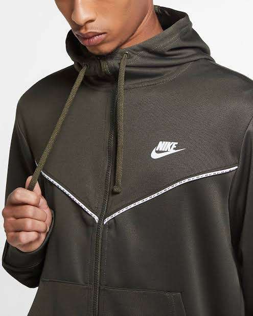 Nike Sportswear Men`s Full Zip Hoodie Green CZ7322-325 - Size Medium