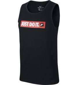 Nike Men`s Sportswear Sleeveless T-shirt Just Do It Black CD9600-010 - Size Large