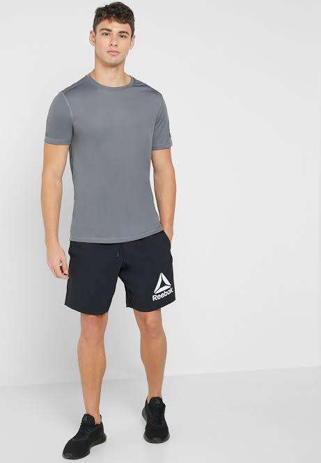 REEBOK Workout Ready Woven Graphic Shorts Black DY7792 - Size Extra Large