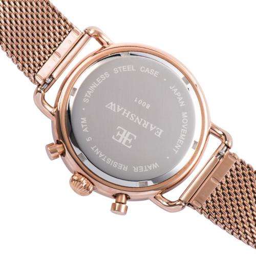 Brand New Thomas Earnshaw Investigator Chronograph Rose Gold Blue Mesh Watch