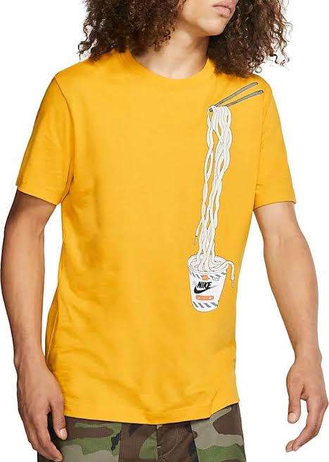 Nike Men`s Sportswear Noodle T-shirt Gold CI6301-743 - Size Large