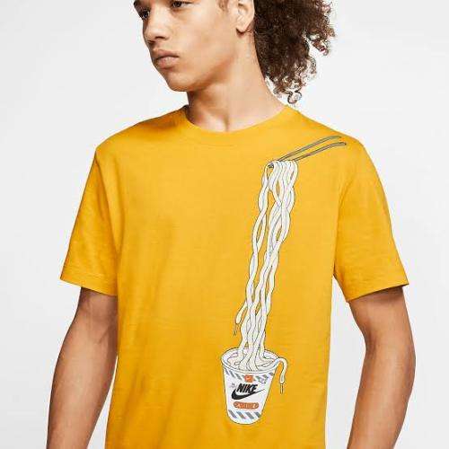 Nike Men`s Sportswear Noodle T-shirt Gold CI6301-743 - Size Large