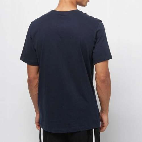 Nike Silver Air Hybrid Swoosh Logo Athletic Performance T-shirt Navy Blue BV0626-451 - Size Large