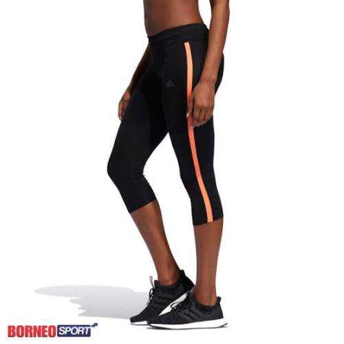 ADIDAS Own The Run 3/4 Tights Black/Hi-Res Coral DZ2010 - Size Small