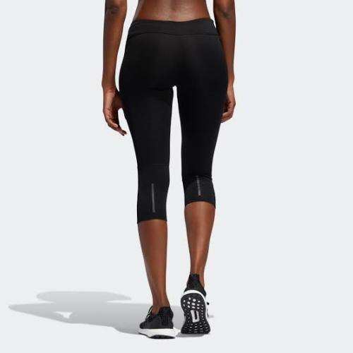 ADIDAS Own The Run 3/4 Tights Black/Hi-Res Coral DZ2010 - Size Small