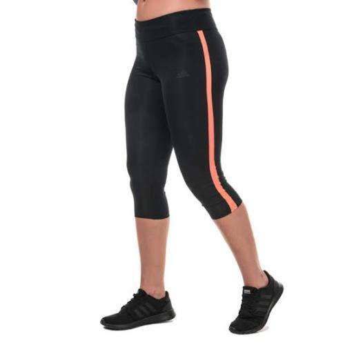 ADIDAS Own The Run 3/4 Tights Black/Hi-Res Coral DZ2010 - Size Small