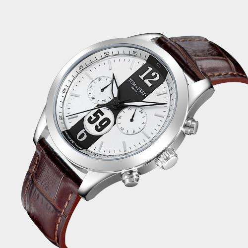 Brand New TOM and FRED Brabham British Racing 59 Kobicha Brown Watch