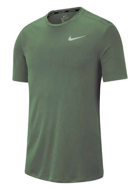 Nike Men`s Breath Run Mesh Short Sleeve Running Tee Juniper Fog 904634-326 - Size Extra Large