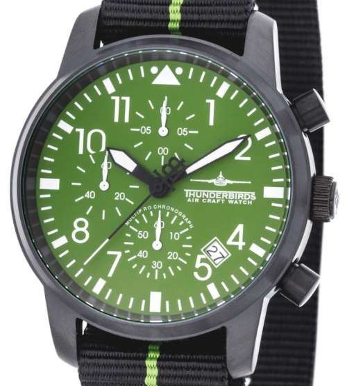 THUNDERBIRDS Huron Chronograph Black/Green Dial Watch
