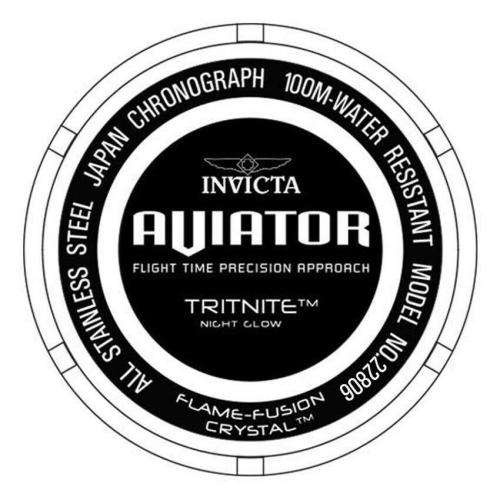 Invicta Men`s 22806 Aviator Two-Tone Black Carbon Fiber Dial 48MM Case Watch