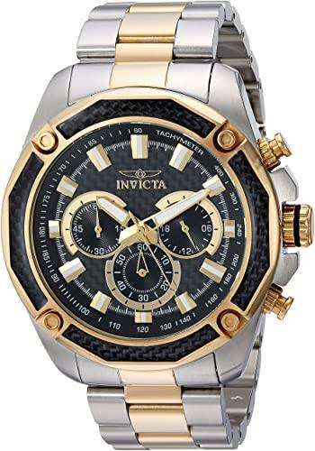 Invicta Men`s 22806 Aviator Two-Tone Black Carbon Fiber Dial 48MM Case Watch
