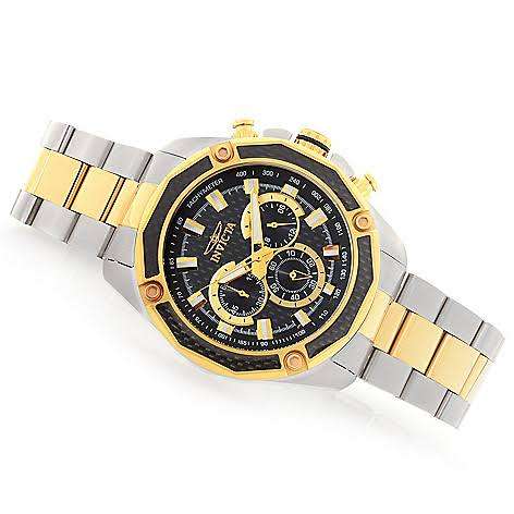 Invicta Men`s 22806 Aviator Two-Tone Black Carbon Fiber Dial 48MM Case Watch