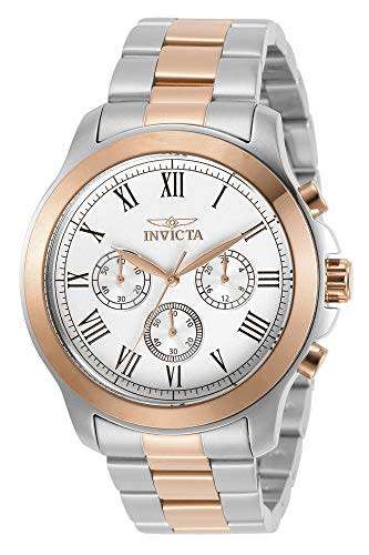 Invicta Men`s Specialty 44mm Steel and Rose Gold Tone Stainless Steel Chronograph Quartz Watch, Two