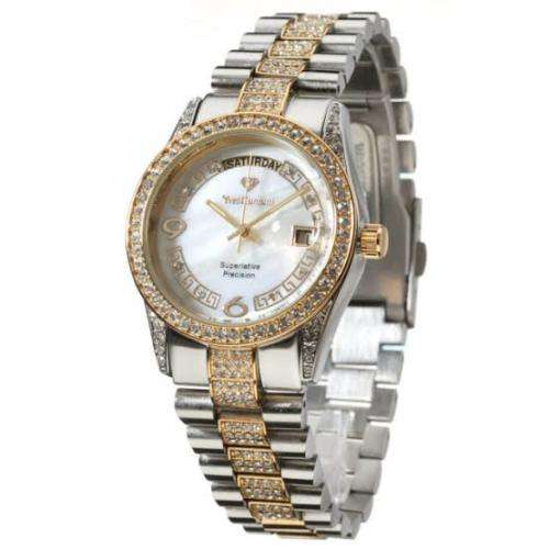 YVES CAMANI Women`s Gold Pearl Watch