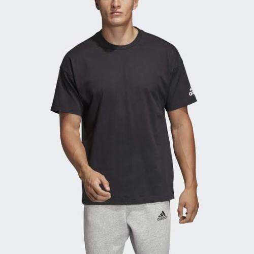 ADIDAS Men`s Must Have Plain Tee Black DT9908 - Size Large