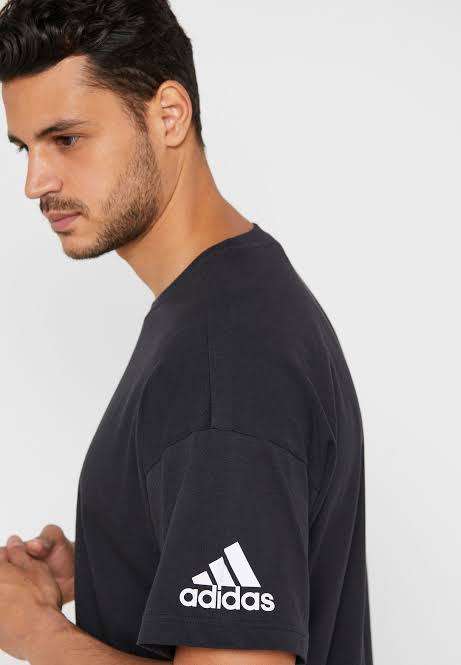 ADIDAS Men`s Must Have Plain Tee Black DT9908 - Size Large