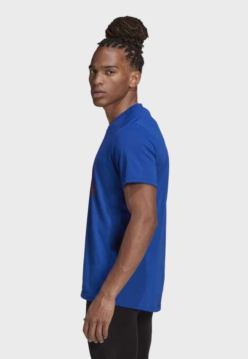 ADIDAS Men`s Essential Graphic T-shirt Royal Blue GD6091 - Size Medium