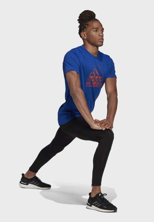ADIDAS Men`s Essential Graphic T-shirt Royal Blue GD6091 - Size Medium