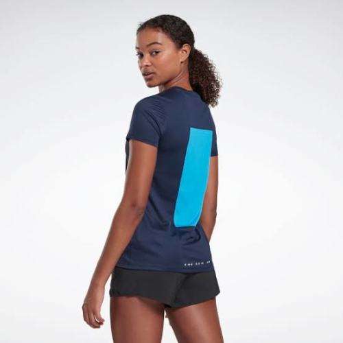 REEBOK Women`s Running Essentials T-shirt Vector Navy FU1348 - Size Small