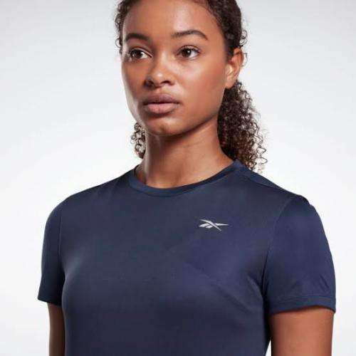 REEBOK Women`s Running Essentials T-shirt Vector Navy FU1348 - Size Small