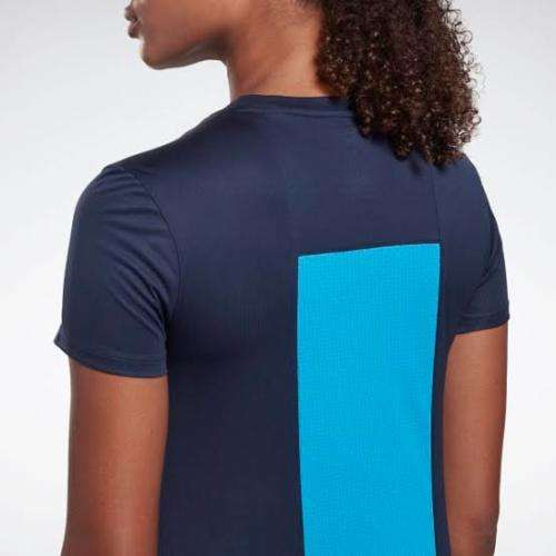 REEBOK Women`s Running Essentials T-shirt Vector Navy FU1348 - Size Small