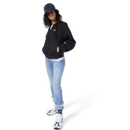 REEBOK Women`s Classics Fleece Sweartshirt Black EB5143 - Size Extra Large