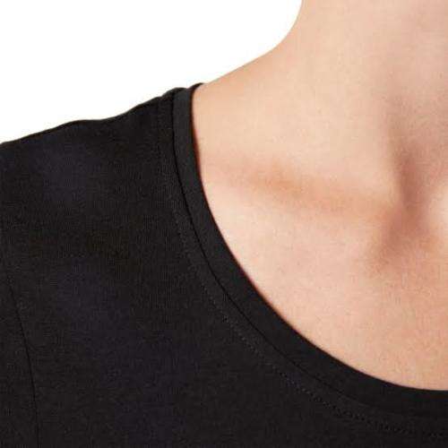 REEBOK Women`s Linear Read Scoop Neck Tee Black CF4455 - Size Large