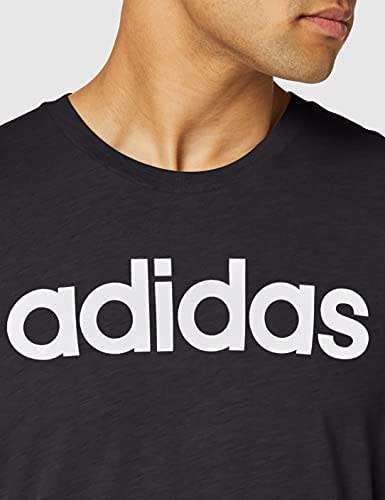 ADIDAS Men`s Essentials Linear T-shirt Black/White EW2956 - Size Large