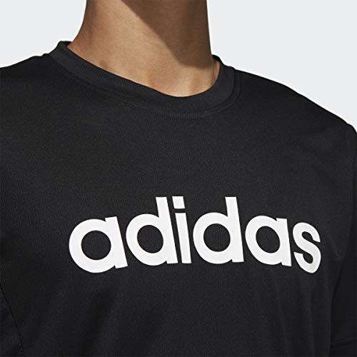 ADIDAS Men`s Essentials Linear T-shirt Black/White EW2956 - Size Large