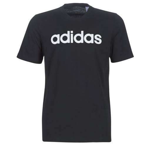 ADIDAS Men`s Essentials Linear T-shirt Black/White EW2956 - Size Large