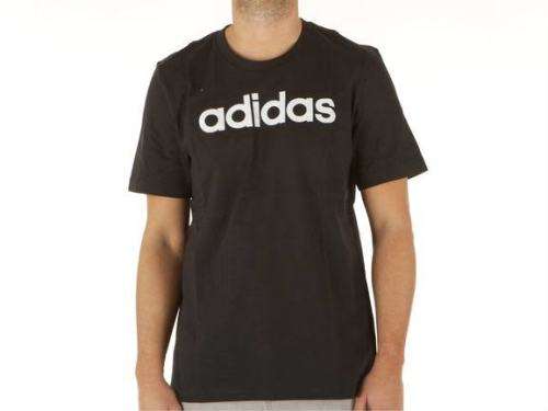 ADIDAS Men`s Essentials Linear T-shirt Black/White EW2956 - Size Large