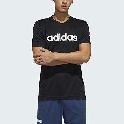 ADIDAS Men`s Essentials Linear T-shirt Black/White EW2956 - Size Large