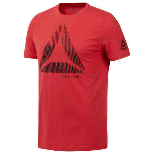 REEBOK Men`s Graphic Series One Series Training Shift Blur Tee Rebel Red DY7842 - Size Small