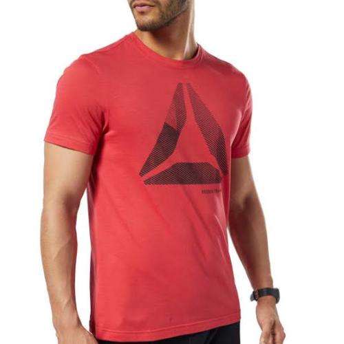 REEBOK Men`s Graphic Series One Series Training Shift Blur Tee Rebel Red DY7842 - Size Small