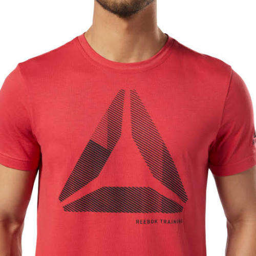 REEBOK Men`s Graphic Series One Series Training Shift Blur Tee Rebel Red DY7842 - Size Small