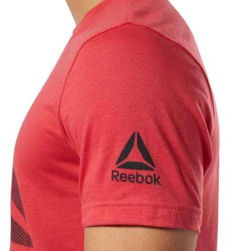REEBOK Men`s Graphic Series One Series Training Shift Blur Tee Rebel Red DY7842 - Size Small