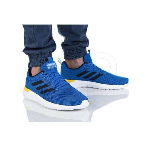 ADIDAS Men`s Lite Racer CLN Sneakers Sky Blue/Navy/ Yellow/White EG3138 - Size 9