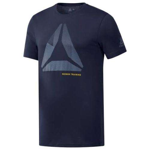 REEBOK Men`s Graphic Series One Series Training Shift Blur T-shirt Heritage Navy EC2085 - Size Small