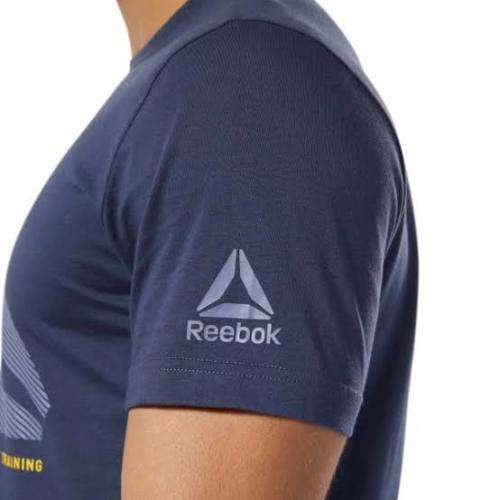 REEBOK Men`s Graphic Series One Series Training Shift Blur T-shirt Heritage Navy EC2085 - Size Small