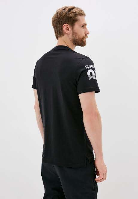 REEBOK Men`s MYT Graphic Tee Black FU3161 - Size Large