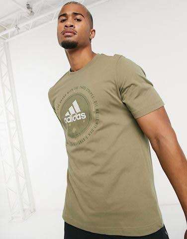 ADIDAS Men`s Universal Emblem Graphic Tee Cargo EW2871 - Size Large