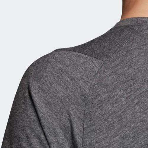 ADIDAS Men`s Freelift Sport Prime Heather Tee Black/Grey Four FH7985 - Size Extra Large